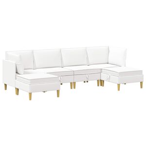 vidaXL Conjunto de sof&aacute; modular com armazenamento 6 unid. Branco