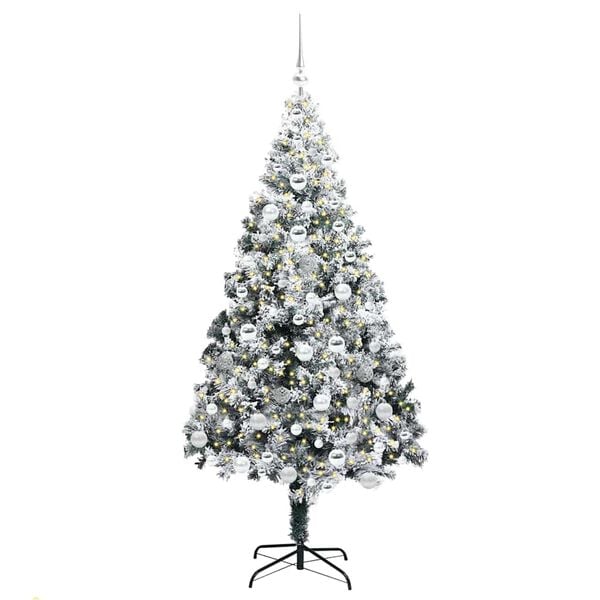 vidaXL &Aacute;rvore de Natal Artificial Branco 180 cm PVC, A&ccedil;o e Pl&aacute;stico