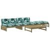 vidaXL 4 pcs conjunto lounge de jardim c/ almofad&otilde;es pinho impregnado