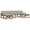 vidaXL Conjunto de Sof&aacute;s para Exterior 6 unid. Cinza Natural e Claro