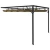 vidaXL Gazebo parede telhado retr&aacute;til 3x3 m 180 g/m&sup2; cinza-acastanhado
