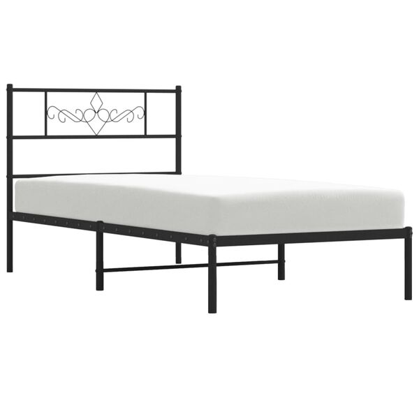 vidaXL Estrutura de cama com cabeceira 80x200 cm metal preto