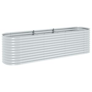 vidaXL Canteiro elevado de jardim a&ccedil;o galvanizado 320x80x81cm prateado