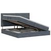 vidaXL Cama com arruma&ccedil;&atilde;o e colch&atilde;o Cinzento-Escuro 200 x 200 cm