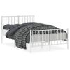 vidaXL Estrutura de cama com cabeceira e p&eacute;s 120x200 cm metal branco