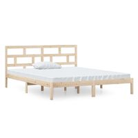 vidaXL Estrutura de cama dupla pequena 120x190 cm madeira maciça