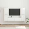 vidaXL Conjunto de m&oacute;vel de TV 6 pcs Branco Brilhante