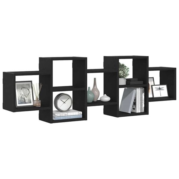 vidaXL Prateleira de parede 129x18x42 cm deriv. madeira carvalho preto