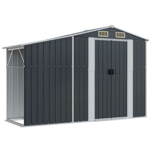 vidaXL Abrigo de jardim 277x93x179 cm a&ccedil;o galvanizado antracite