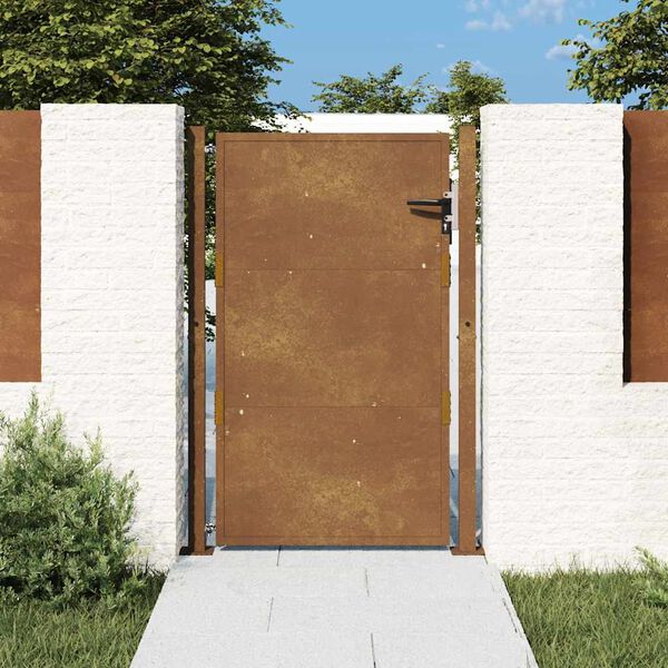 vidaXL Portão de jardim 100x125 cm Aço Corten