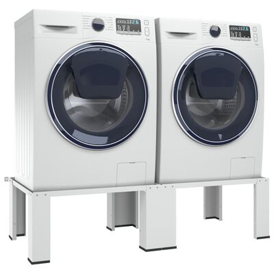 vidaXL Suporte duplo para máquina de lavar e secar branco