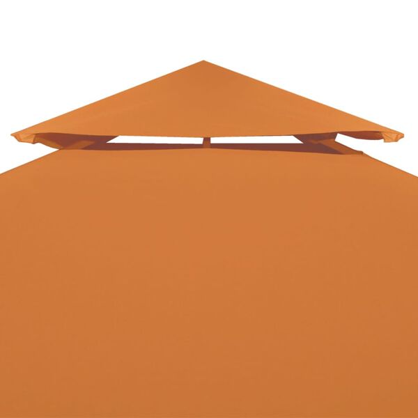 vidaXL Cobertura de substitui&ccedil;&atilde;o p/ gazebo 310 g/m&sup2; 3x3 m laranja