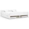 vidaXL Estrutura de cama com 4 gavetas 180x200 cm pinho maci&ccedil;o branco