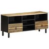 vidaXL M&oacute;vel de TV 100x33,5x46cm madeira mangueira &aacute;spera maci&ccedil;a preto
