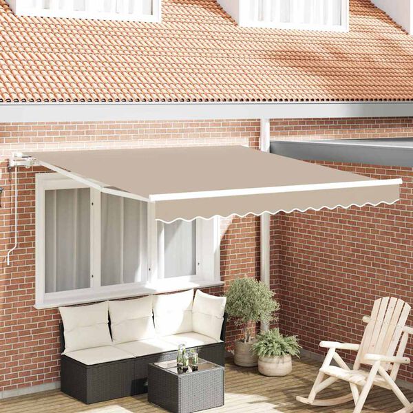 vidaXL Toldo Retr&aacute;til El&eacute;trico Bege 350 x 250 cm