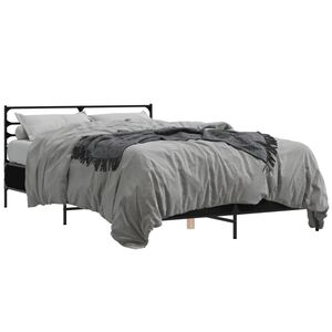 vidaXL Estrutura de cama 140x190 cm derivados de madeira/metal preto