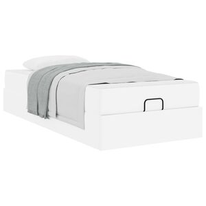 vidaXL Estrutura de cama com colch&atilde;o com colch&atilde;o 2 pcs Branco PVC
