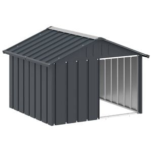 vidaXL Casota para c&atilde;es 116,5x103x81,5 cm a&ccedil;o galvanizado antracite