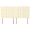 vidaXL Cabeceira Creme 160x5x118/128 cm Couro Sint&eacute;tico