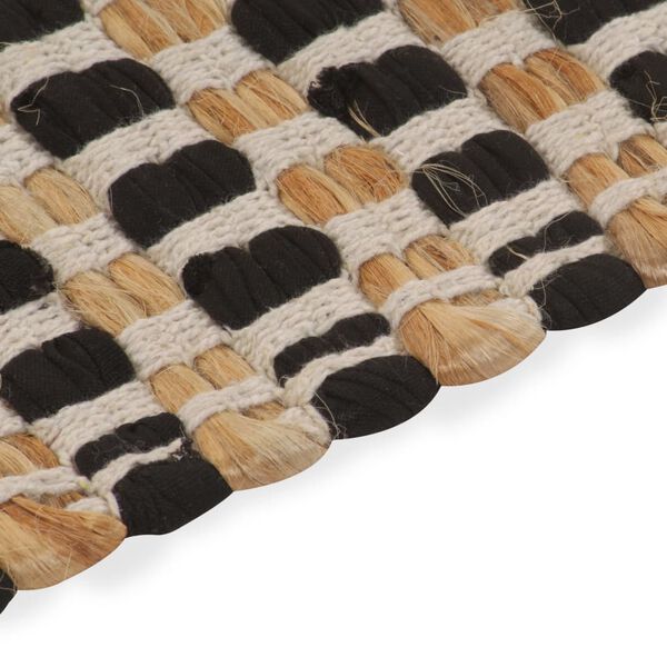 vidaXL Conjunto de tapetes de WC artesanais juta natural e preto