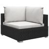 vidaXL 13 pcs conjunto lounge de jardim c/ almofad&otilde;es vime PE preto