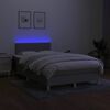 vidaXL Cama box spring c/ colch&atilde;o e LED 120x190 cm tecido cinza-claro