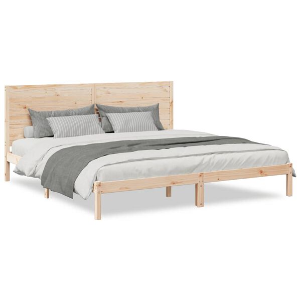 vidaXL Cama extra longa sem colch&atilde;o 180x220 cm madeira maci&ccedil;a