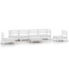 vidaXL 7 pcs conjunto lounge de jardim pinho maciço branco