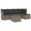 vidaXL 6 pcs conjunto sof&aacute;s de jardim com almofad&otilde;es vime cinzento