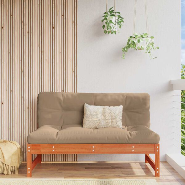 Sof&aacute; do Meio do Jardim Madeira de pinho maci&ccedil;o Castanho Cera