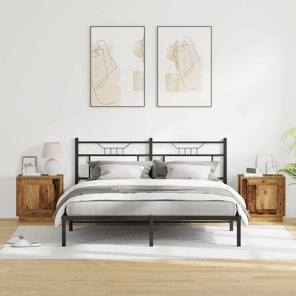 vidaXL Arm&aacute;rio de Cabeceira 2 pcs Madeira antiga 44 x 34,5 x 45 cm