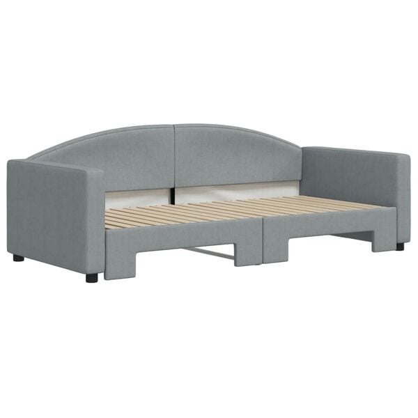 vidaXL Sofá-cama com gavetão 90x190 cm tecido cinzento-claro