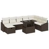vidaXL Conjunto de Sof&aacute; de Jardim 9 pcs Castanho Rattan Sint&eacute;tico