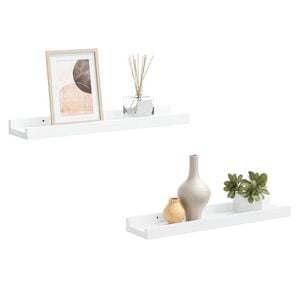 vidaXL Unidade de prateleiras com rebordo 2 pcs 40x9x3 cm MDF branco