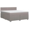vidaXL Cama box spring com colch&atilde;o Cinzento-acastanhado 140 x 200 cm