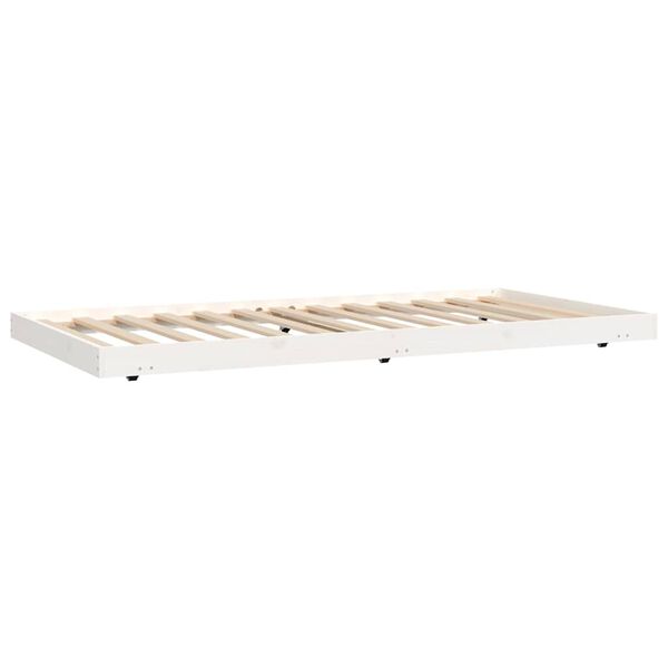 vidaXL Cama sem colch&atilde;o 100x200 cm madeira de pinho maci&ccedil;a branco