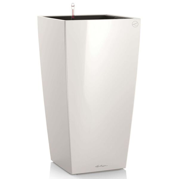 LECHUZA Vaso Cubico 40 ALL-IN-ONE branco brilhante 18191
