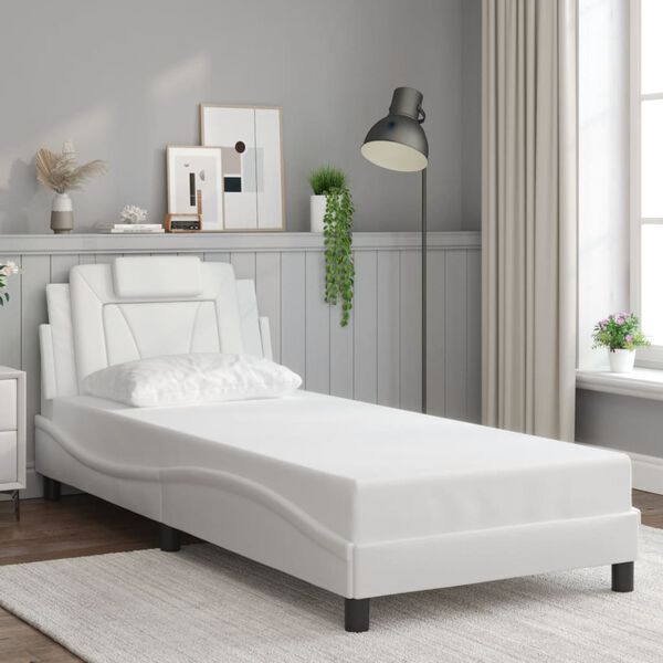 vidaXL Estrutura de cama Viana com LED sem colch&atilde;o 80x200cm branco