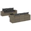 vidaXL 7 pcs conjunto sof&aacute;s p/ jardim c/ almofad&otilde;es vime PE cinzento