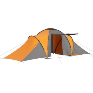 vidaXL Tenda de campismo para 6 pessoas cinzento e laranja
