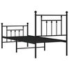 vidaXL Estrutura de cama com cabeceira e p&eacute;s 75x190 cm metal preto
