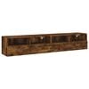 vidaXL M&oacute;veis parede TV 2pcs 80x30x30cm deriv. madeira carvalho fumado
