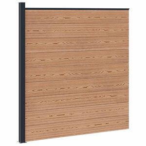 vidaXL Conjunto de Cercas 175 x 186 cm WPC e Alum&iacute;nio Castanho