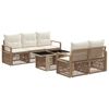 vidaXL Conjunto de Sof&aacute; de Jardim 6 unid. Bege e Branco Creme vime PE