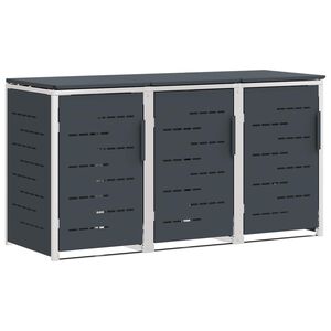vidaXL Armazenamento de Lixeira for 3 Bins 240L A&ccedil;o inoxid&aacute;vel