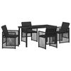 vidaXL Conjunto de Jantar para Jardim 5 unid. Preto vime PE