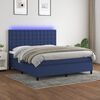 vidaXL Cama box spring c/ colch&atilde;o e LED 160x200 cm tecido azul