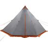vidaXL Tenda familiar tipi para 8 pessoas impermeável cinza/laranja
