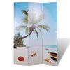 vidaXL Biombo dobr&aacute;vel com estampa de praia 120x170 cm