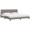 vidaXL Cama com colch&atilde;o 200x200 cm tecido cinzento-acastanhado